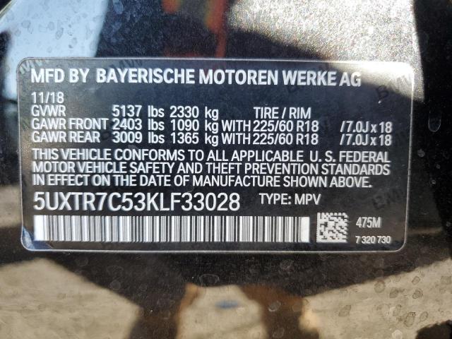 2019 BMW X3 SDRIVE3 5UXTR7C53KLF33028