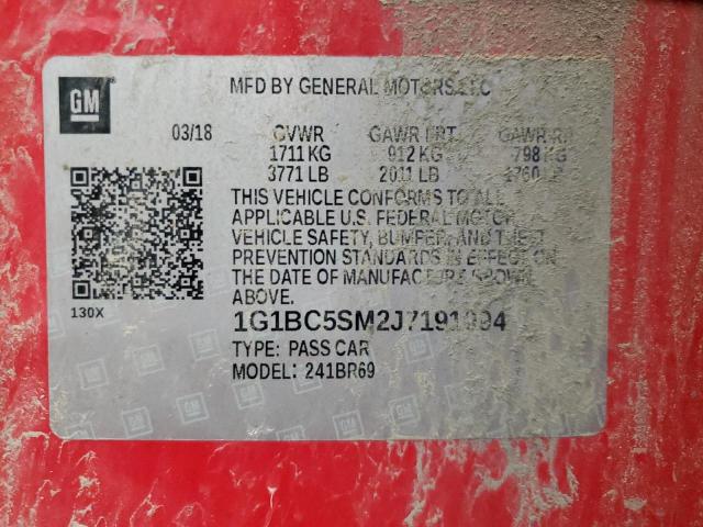 2018 CHEVROLET CRUZE LS 1G1BC5SM2J7191094