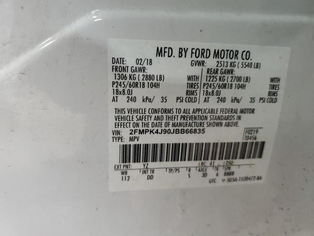 2018 FORD EDGE SEL - 2FMPK4J90JBB66835