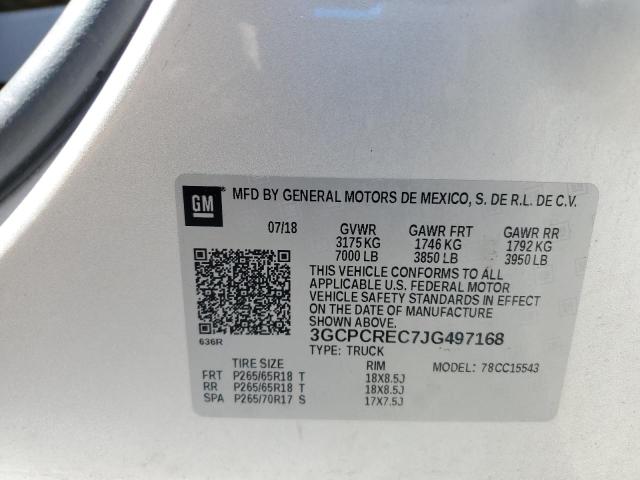 2018 CHEVROLET SILVERADO 3GCPCREC7JG497168