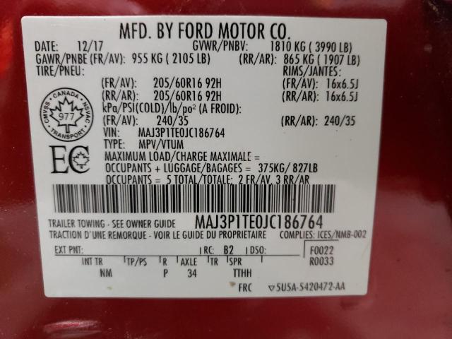 2018 FORD ECOSPORT S MAJ3P1TE0JC186764