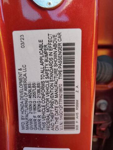 2023 HONDA ACCORD HYB 1HGCY2F77PA018670