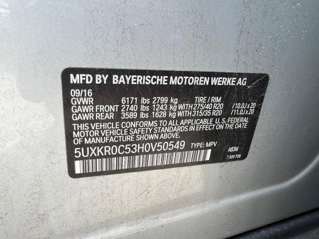 2017 BMW X5 XDRIVE3 5UXKR0C53H0V50549