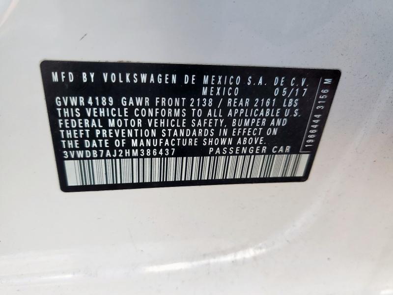 2017 VOLKSWAGEN JETTA SE - 3VWDB7AJ2HM386437