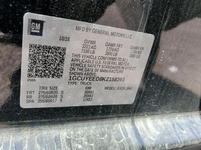 2019 CHEVROLET silverado 1GCUYEED8KZ158393