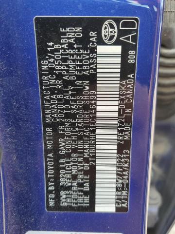 2014 TOYOTA COROLLA L - 2T1BURHE1EC146499