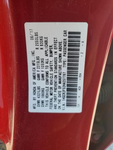 2017 HONDA ACCORD SPORT 1HGCR2F52HA257797