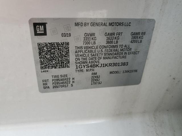 2019 CADILLAC ESCALADE L 1GYS4BKJ1KR301383