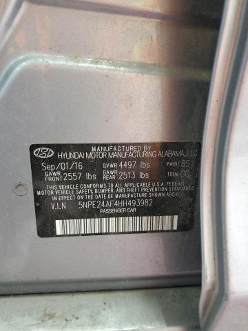 2017 HYUNDAI SONATA SE 5NPE24AF4HH493982