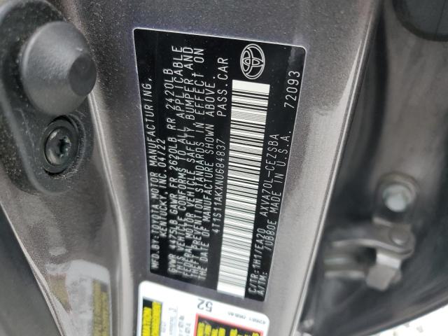 2022 TOYOTA CAMRY NIGH 4T1S11AKXNU684837