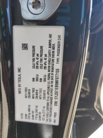 2021 TESLA MODEL 3 5YJ3E1EB9MF877155