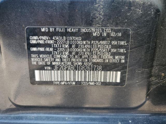 2016 SUBARU CROSSTREK JF2GPABC1G8261738
