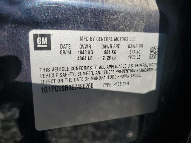 2014 CHEVROLET CRUZE LT - 1G1PC5SB0E7480260