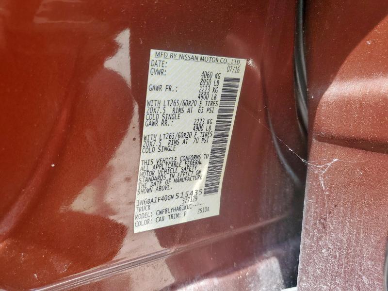 2016 NISSAN TITAN XD S - 1N6BA1F40GN515435