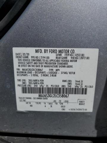 2020 FORD ECOSPORT SE MAJ6S3GL2LC358067