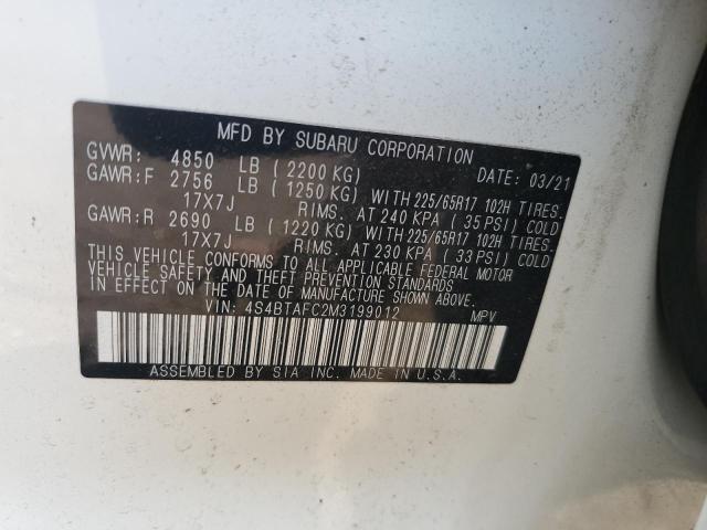 2021 SUBARU OUTBACK PR 4S4BTAFC2M3199012