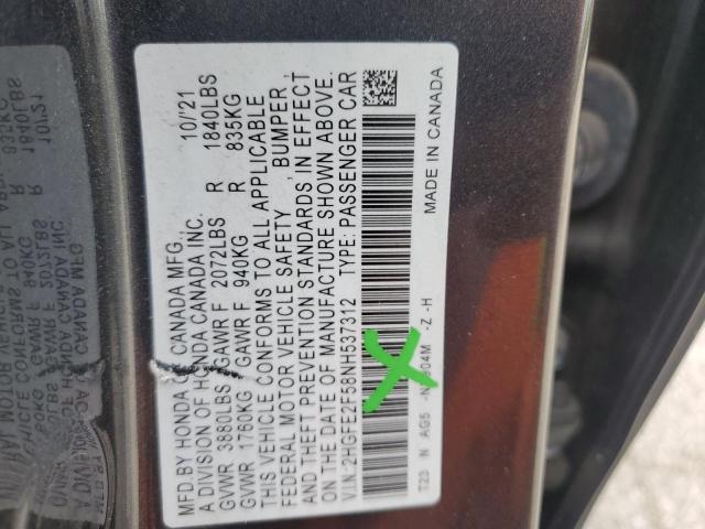 2022 HONDA CIVIC SPOR 2HGFE2F58NH537312