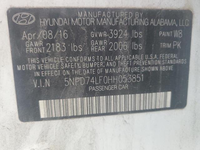2017 HYUNDAI ELANTRA SE - 5NPD74LF0HH053851