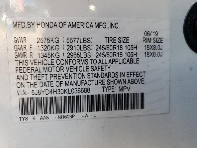 2019 ACURA MDX 5J8YD4H30KL036688