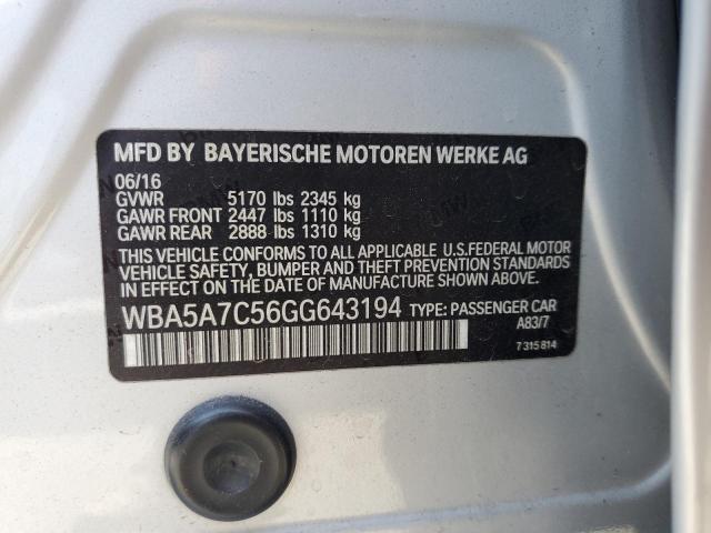 2016 BMW 528 XI WBA5A7C56GG643194