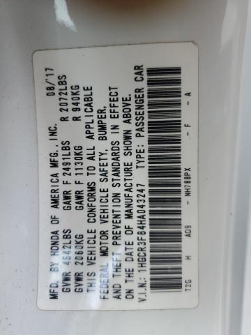 2017 HONDA ACCORD EXL 1HGCR3F84HA043247
