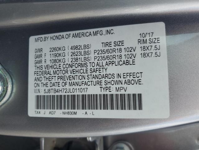 2018 ACURA RDX ADVANC 5J8TB4H72JL011017