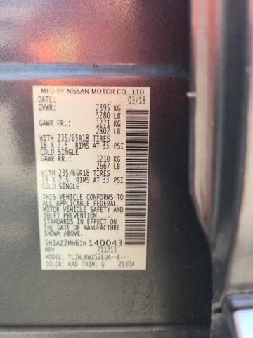 2018 NISSAN MURANO S 5N1AZ2MH6JN140043