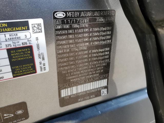 2018 LAND ROVER RANGE ROVE - SALGS2RE9JA380477