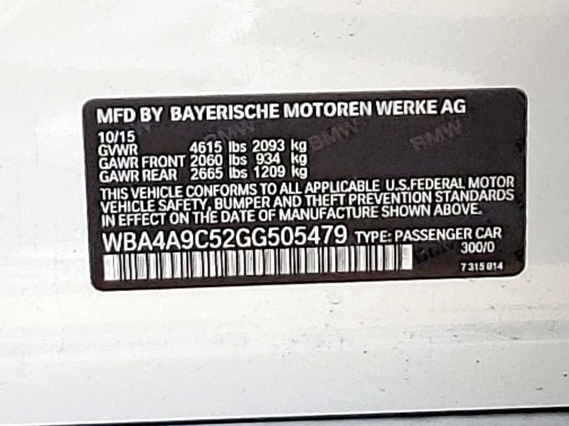 2016 BMW 428 I GRAN WBA4A9C52GG505479