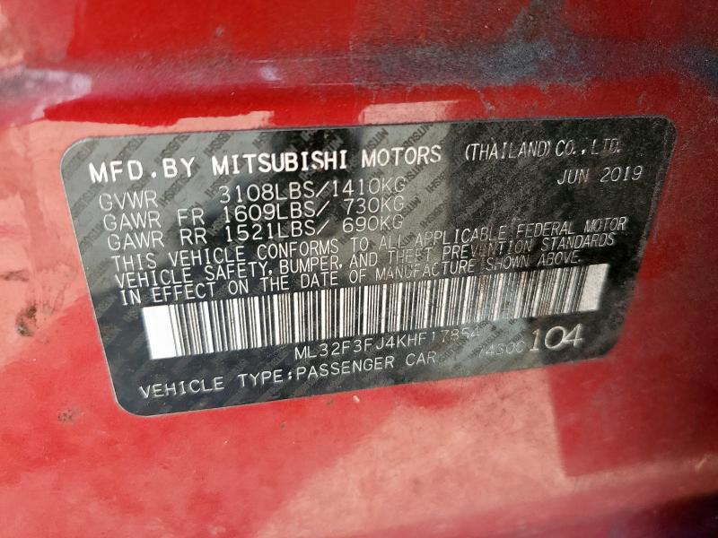 2019 MITSUBISHI MIRAGE G4 ML32F3FJ4KHF17854