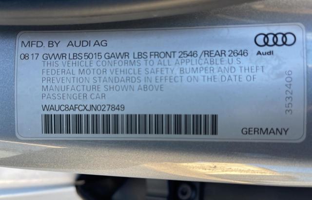 2018 AUDI A6 PREMIUM - WAUC8AFCXJN027849