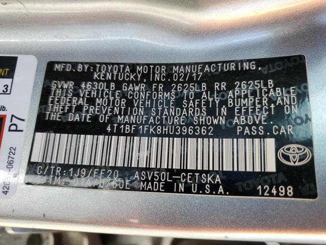 2017 TOYOTA CAMRY LE - 4T1BF1FK8HU396362