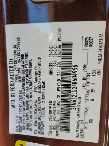 2015 LINCOLN MKZ HYBRID 3LN6L2LU2FR604956