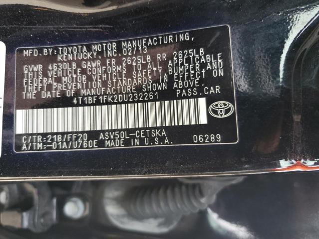2013 TOYOTA CAMRY L - 4T1BF1FK2DU232261