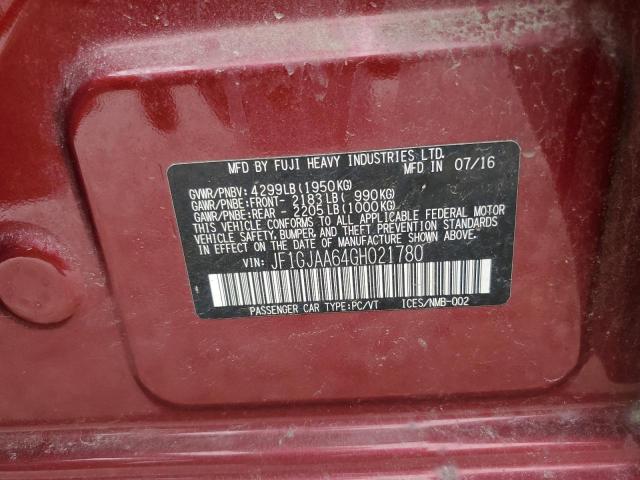2016 SUBARU IMPREZA JF1GJAA64GH021780