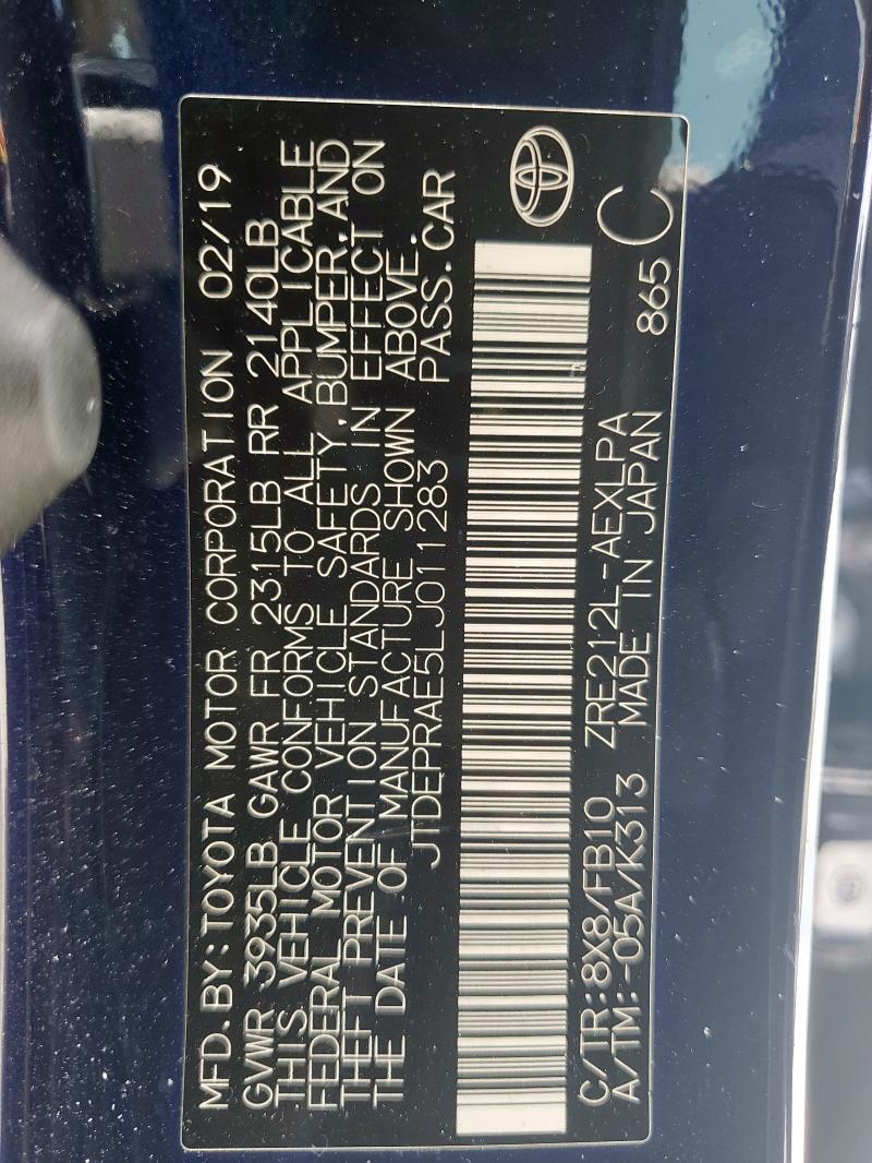 2020 TOYOTA COROLLA LE - JTDEPRAE5LJ011283
