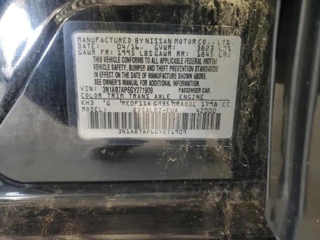 2016 NISSAN SENTRA S 3N1AB7AP6GY271909