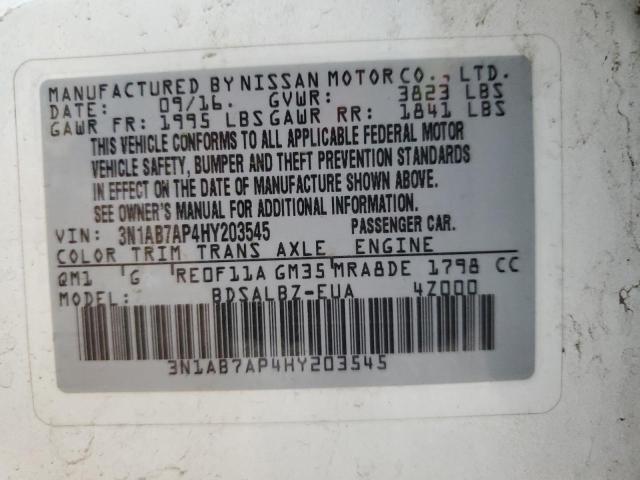 2017 NISSAN SENTRA S 3N1AB7AP4HY203545
