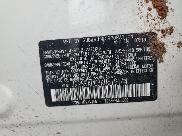 2019 SUBARU FORESTER S JF2SKAPC3KH579144