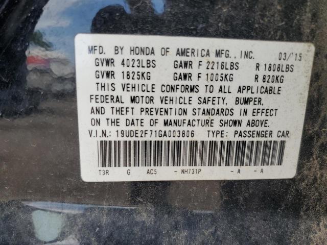 2016 ACURA ILX PREMIU 19UDE2F71GA003806