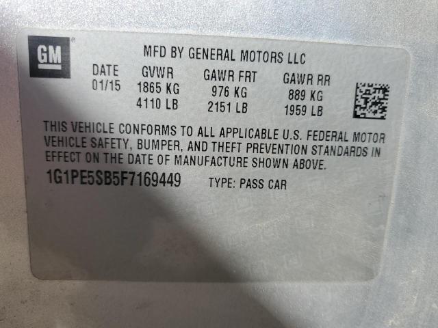 2015 CHEVROLET CRUZE LT 1G1PE5SB5F7169449