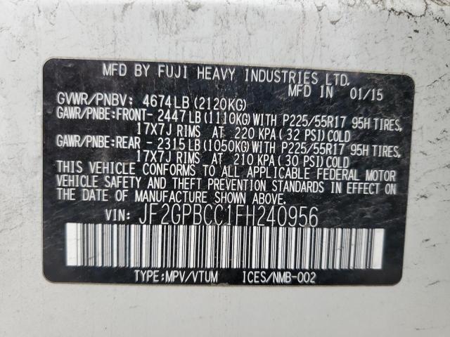2015 SUBARU XV CROSSTR JF2GPBCC1FH240956