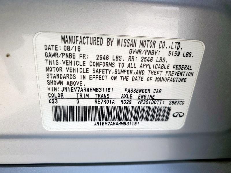 2017 INFINITI Q50 PREMIU JN1EV7AR4HM831151