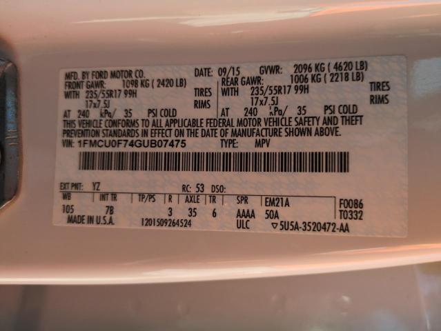2016 FORD ESCAPE S - 1FMCU0F74GUB07475