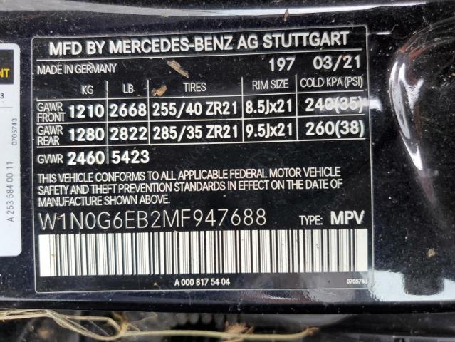 2021 MERCEDES-BENZ GLC 43 4MA W1N0G6EB2MF947688