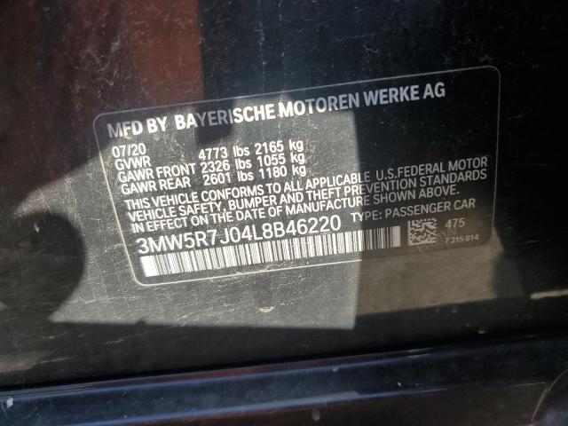 2020 BMW 330XI 3MW5R7J04L8B46220