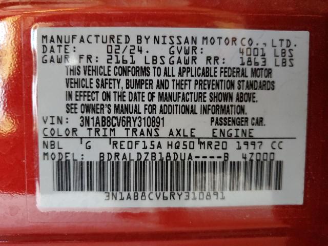 2024 NISSAN SENTRA SV 3N1AB8CV6RY310891