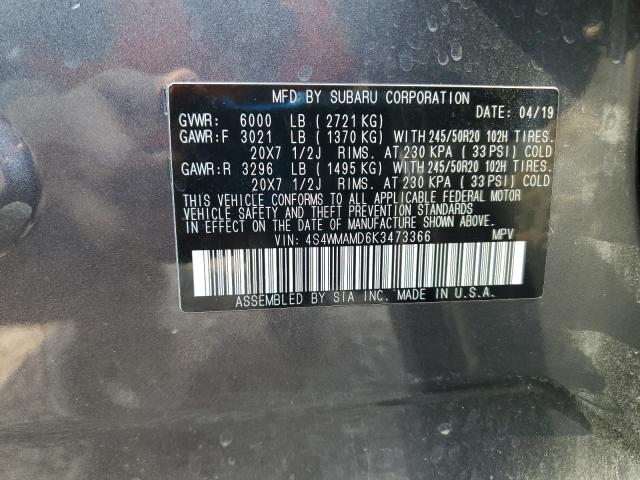 2019 SUBARU ASCENT LIM 4S4WMAMD6K3473366