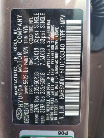 2015 HYUNDAI SANTA FE G KM8SMDHF8FU103340