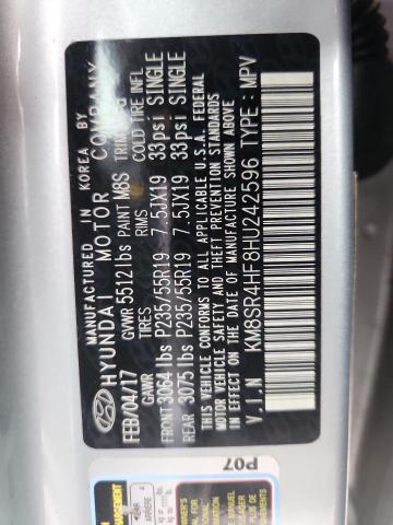 2017 HYUNDAI SANTA FE S KM8SR4HF8HU242596